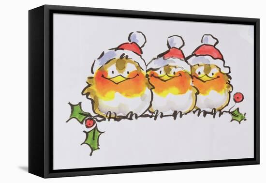 Christmas Robins-Diane Matthes-Framed Premier Image Canvas