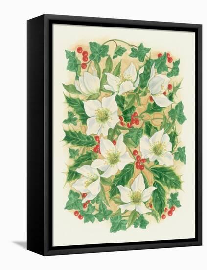 Christmas Roses, 1997-Linda Benton-Framed Premier Image Canvas
