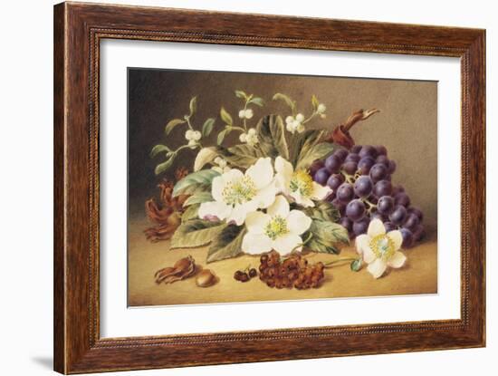 Christmas Roses with Mistletoe-Emma Walter-Framed Giclee Print