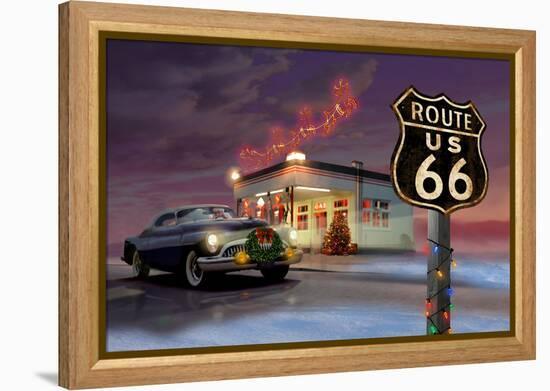 Christmas Route 66-Chris Consani-Framed Stretched Canvas