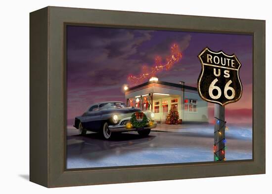 Christmas Route 66-Chris Consani-Framed Stretched Canvas