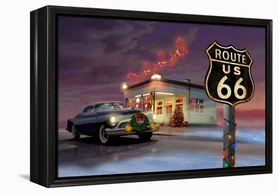 Christmas Route 66-Chris Consani-Framed Stretched Canvas