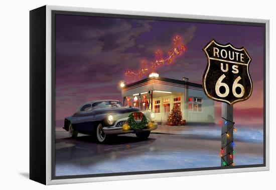 Christmas Route 66-Chris Consani-Framed Stretched Canvas