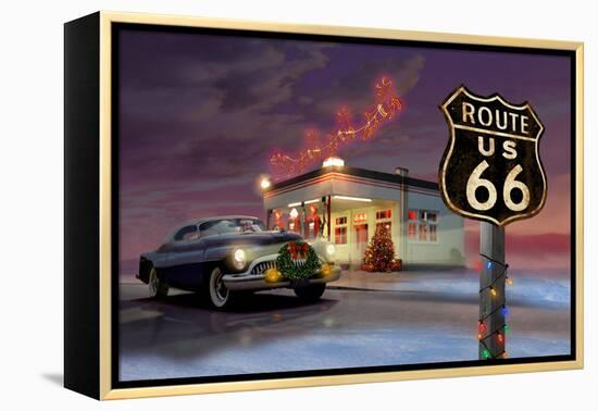 Christmas Route 66-Chris Consani-Framed Stretched Canvas