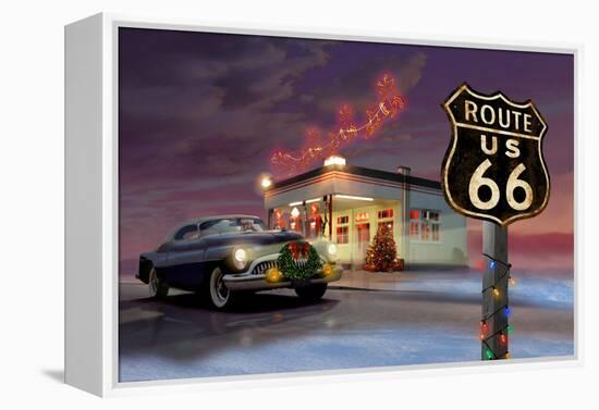 Christmas Route 66-Chris Consani-Framed Stretched Canvas