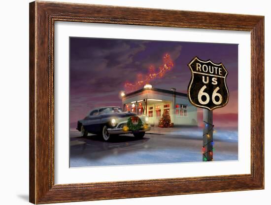 Christmas Route 66-Chris Consani-Framed Art Print