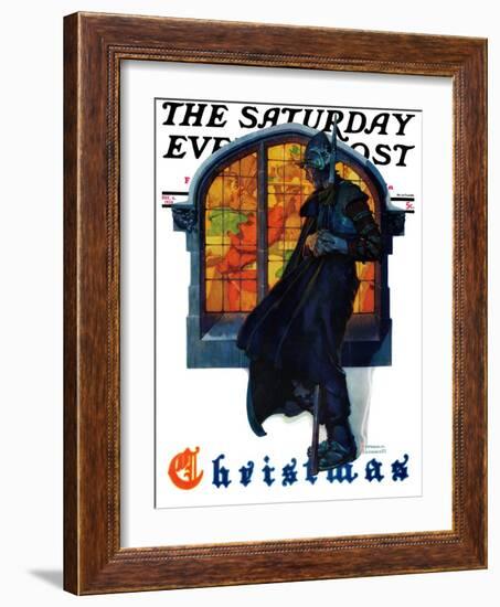 "Christmas" Saturday Evening Post Cover, December 6,1930-Norman Rockwell-Framed Giclee Print