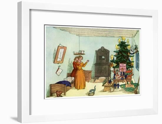 Christmas Scene from King Nutcracker by Heinrich Hoffmann, 1853-null-Framed Giclee Print