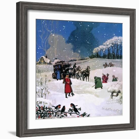 Christmas Scene-English School-Framed Giclee Print