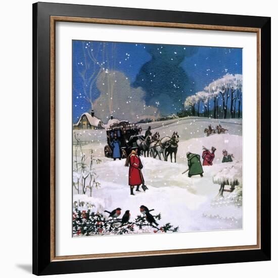 Christmas Scene-English School-Framed Giclee Print