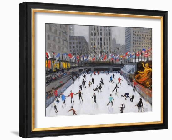 Christmas Skating, Rockerfeller Ice Rink, New York, 2017-Andrew Macara-Framed Giclee Print