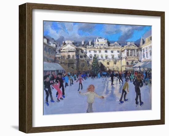 Christmas skating, Somerset House-Andrew Macara-Framed Giclee Print