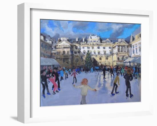 Christmas skating, Somerset House-Andrew Macara-Framed Giclee Print