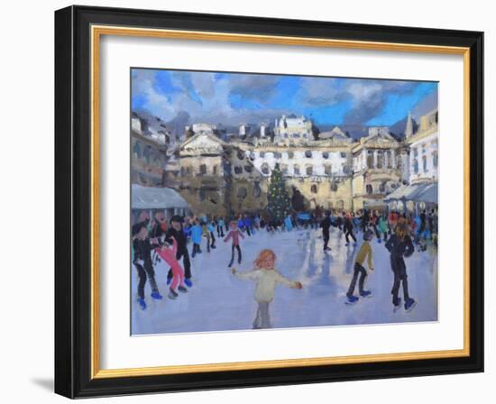 Christmas skating, Somerset House-Andrew Macara-Framed Giclee Print