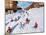 Christmas Sledging, Les Arcs-Andrew Macara-Mounted Giclee Print