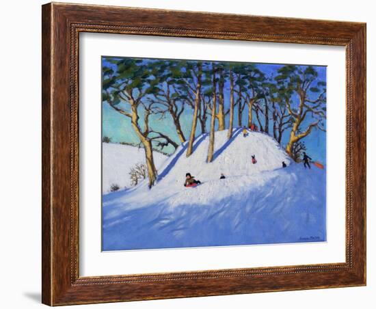 Christmas Sledging-Andrew Macara-Framed Giclee Print