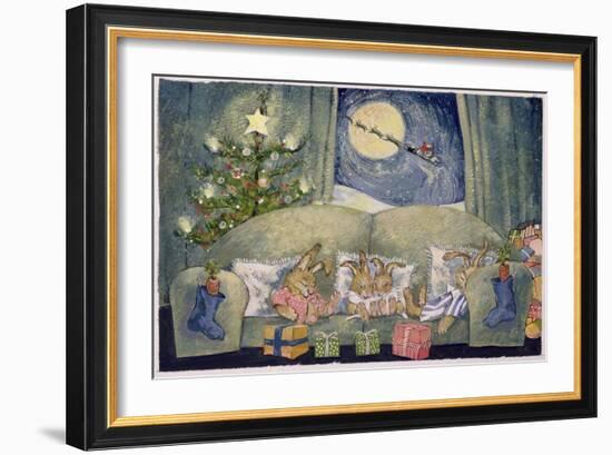 Christmas, Sleeping Rabbits, 1995-David Cooke-Framed Giclee Print