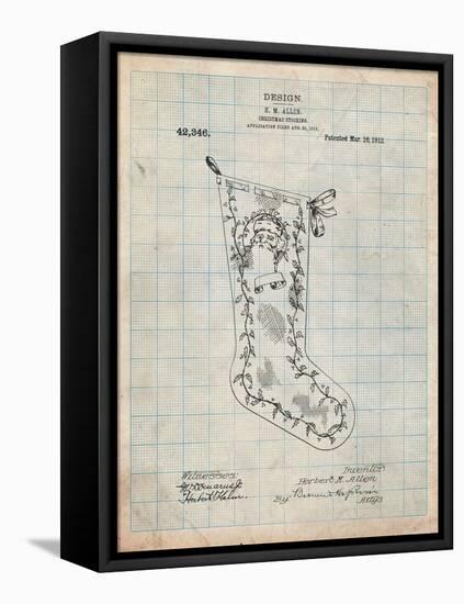 Christmas Stocking 1912 Patent-Cole Borders-Framed Stretched Canvas