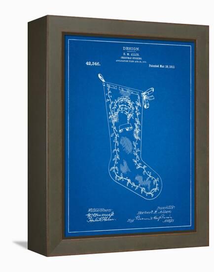 Christmas Stocking 1912 Patent-Cole Borders-Framed Stretched Canvas