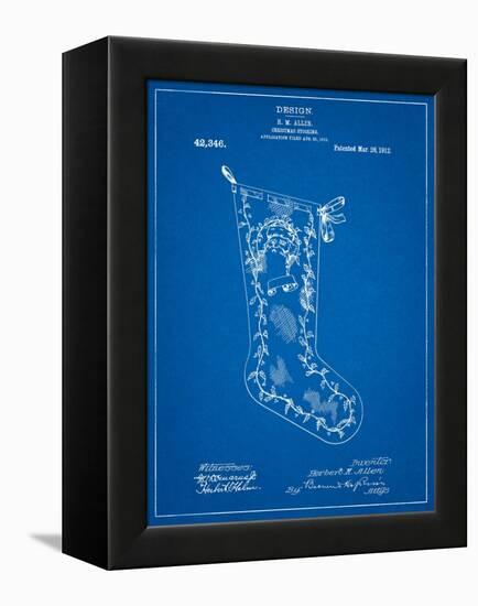 Christmas Stocking 1912 Patent-Cole Borders-Framed Stretched Canvas