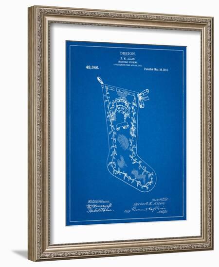 Christmas Stocking 1912 Patent-Cole Borders-Framed Art Print