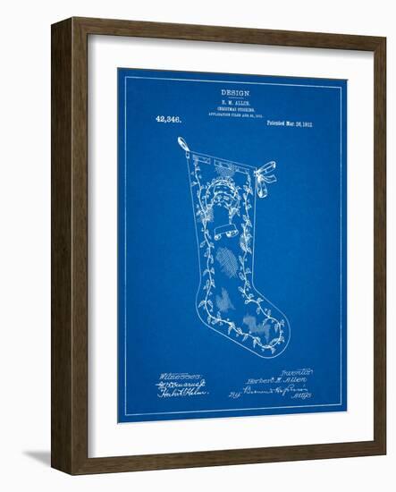 Christmas Stocking 1912 Patent-Cole Borders-Framed Art Print