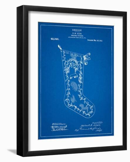 Christmas Stocking 1912 Patent-Cole Borders-Framed Art Print