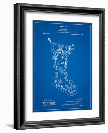 Christmas Stocking 1912 Patent-Cole Borders-Framed Art Print