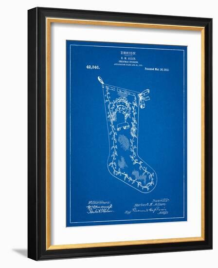 Christmas Stocking 1912 Patent-Cole Borders-Framed Art Print