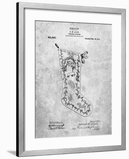 Christmas Stocking 1912 Patent-Cole Borders-Framed Art Print