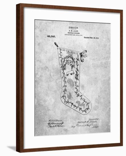 Christmas Stocking 1912 Patent-Cole Borders-Framed Art Print