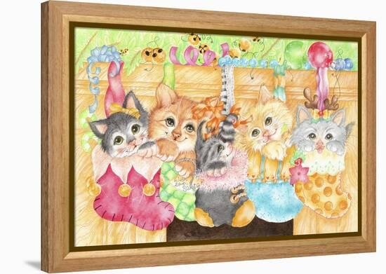 Christmas Stocking Kittens-Karen Middleton-Framed Premier Image Canvas