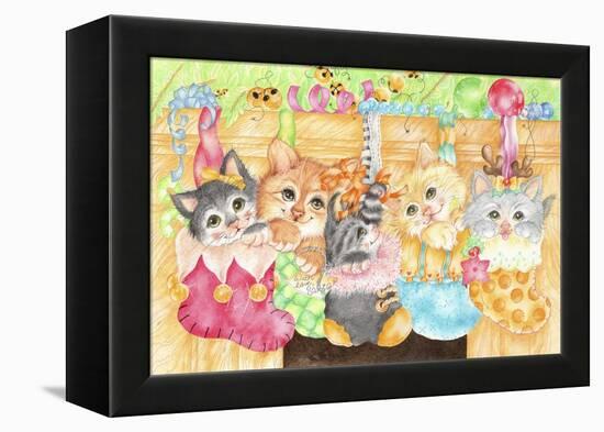 Christmas Stocking Kittens-Karen Middleton-Framed Premier Image Canvas