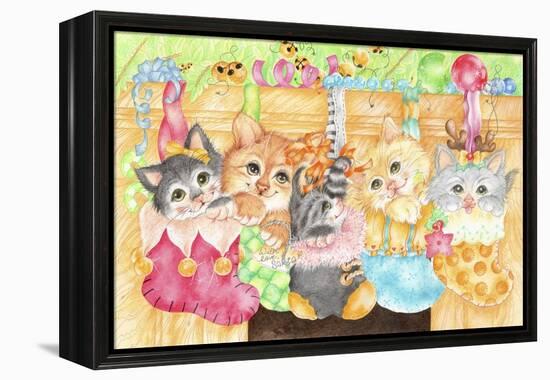 Christmas Stocking Kittens-Karen Middleton-Framed Premier Image Canvas