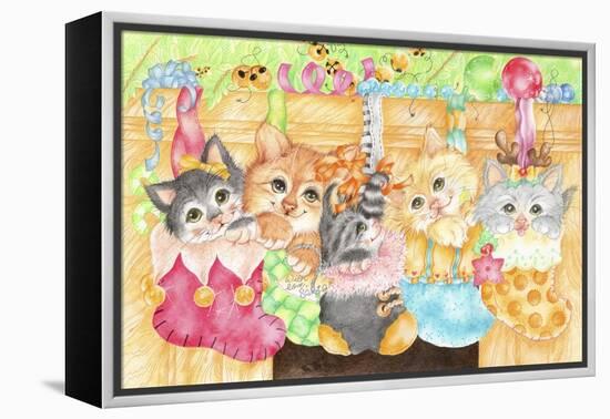 Christmas Stocking Kittens-Karen Middleton-Framed Premier Image Canvas