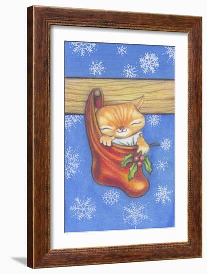 Christmas-Stocking-Kitty-Cindy Wider-Framed Giclee Print