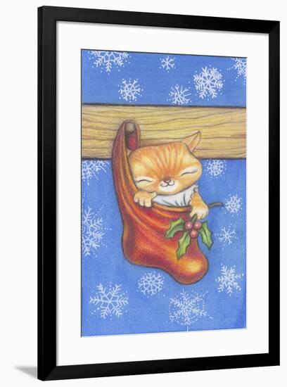 Christmas-Stocking-Kitty-Cindy Wider-Framed Giclee Print