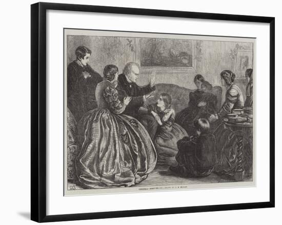 Christmas Story-Telling-John Everett Millais-Framed Giclee Print