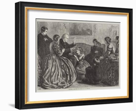 Christmas Story-Telling-John Everett Millais-Framed Giclee Print