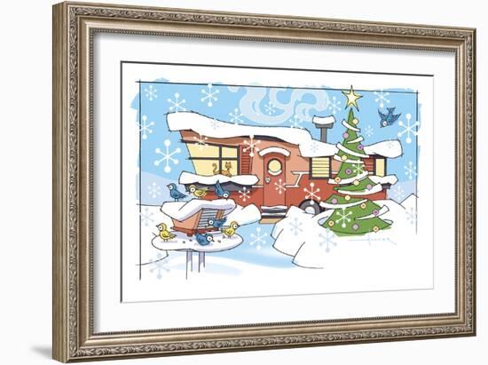 Christmas Trailer Park-Larry Hunter-Framed Giclee Print