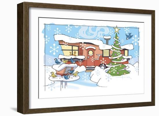 Christmas Trailer Park-Larry Hunter-Framed Giclee Print