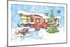 Christmas Trailer Park-Larry Hunter-Mounted Giclee Print