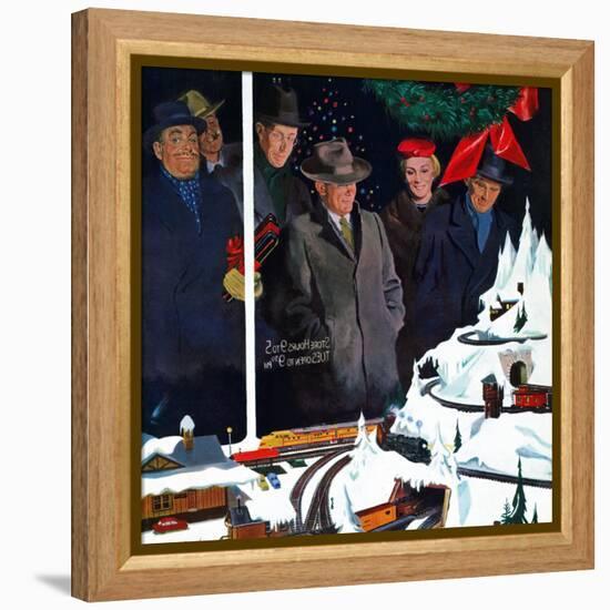 "Christmas Train Set", December 15, 1956-George Hughes-Framed Premier Image Canvas