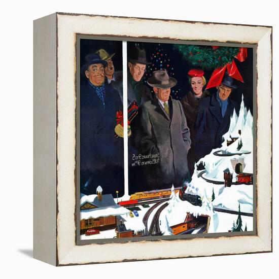 "Christmas Train Set", December 15, 1956-George Hughes-Framed Premier Image Canvas