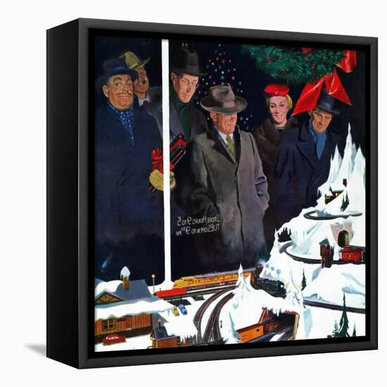 "Christmas Train Set", December 15, 1956-George Hughes-Framed Premier Image Canvas