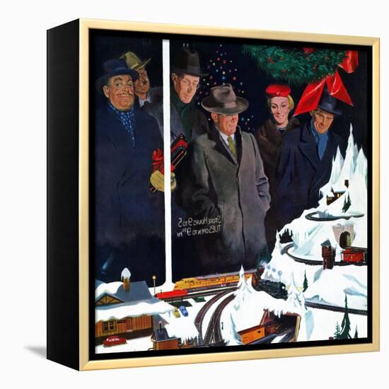 "Christmas Train Set", December 15, 1956-George Hughes-Framed Premier Image Canvas