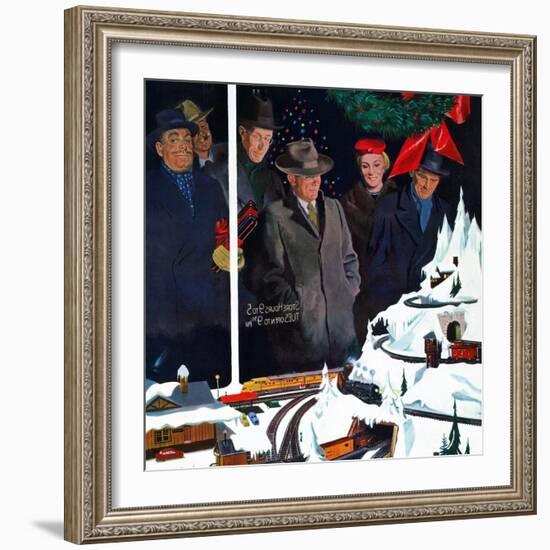 "Christmas Train Set", December 15, 1956-George Hughes-Framed Giclee Print