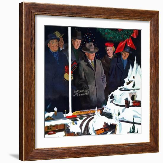 "Christmas Train Set", December 15, 1956-George Hughes-Framed Giclee Print