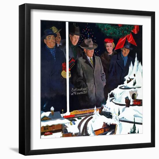 "Christmas Train Set", December 15, 1956-George Hughes-Framed Giclee Print