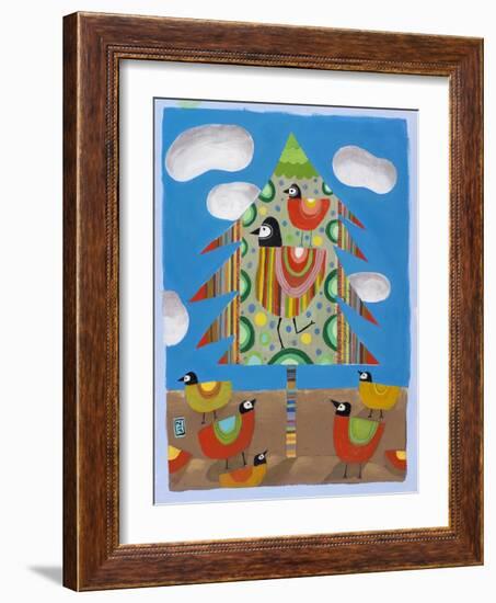 Christmas Tree and Birds-Nathaniel Mather-Framed Giclee Print